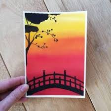 Original Painting Sunset Painting Watercolor Painting Etsy Watercolor Painting Etsy Simple Canvas Paintings Oil Pastel Drawings Easy