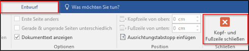 Layout von seiten, rändern, fusszeilen, usw, modifizieren. Word Verschiedene Kopf Und Fusszeilen Erstellen Office Lernen Com