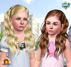 Wavy Hairstyle With Head Band For Child Hair 34 By Raonjena For Sims 3 Sims 3 Toddler Hair Kids Hairstyles Sims 3
