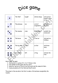 We did not find results for: Dice Game Esl Worksheet By Ellen Mine