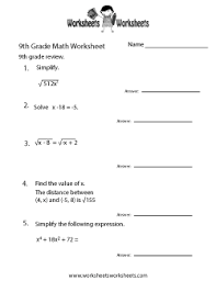 You can also visit the following web. 9th Grade Math Worksheets Worksheets Worksheets