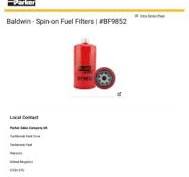Baldwin BF9852 FILTER-Fuel (Brand Specific) - Inline Filters