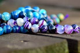 Violet And Blue Agate Necklace Beaded Bracelets Crystal Jewelry Gemstones