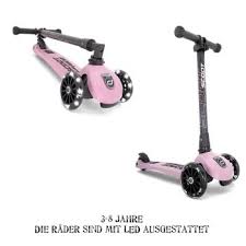 Scoot And Ride Highwaykick 3 Led Scooter Roller Rose By Schmatzepuffer Inklusive Namensaufkleber Online Kaufen In 2020 Roller Led Aufkleber