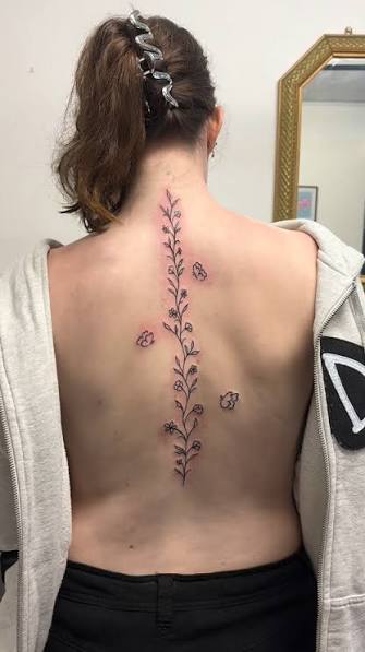 Delicate wildflower back piece