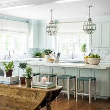 Newel posts, railings, stair treads, and spindles in different styles. Blue Kitchen Cabinet Crown Moldings Design Ideas