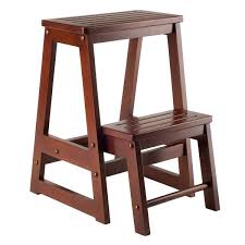 Walnut Wooden Folding Step Stool Seat 2 Tier Platform Ladder Kitchen Office Home Ebay Shop for step stools in ladders and step stools.