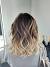 Shoulder Length Ombre Brown Hair With Blonde Highlights