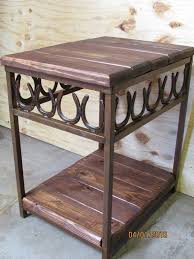 Western Rustic Horseshoe Night Stand End Table Handmade To Order Decor Handmade Home Decor Western Furniture