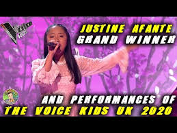 Tonight's final opened with the. Justine Afante Grand Champion And Finals Performances The Voice Kids Uk 2020 Singgaling Tv Youtube