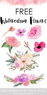 Free Watercolor Flower Graphics From Fox Hazel Free Watercolor Flowers Free Clip Art Watercolor Flowers
