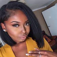 Glueless Full Lace Wigs Indian Remy Hair Bob Straight Side Part Bob Hairstyles Straight Hairstyles Brazilian Straight Hair