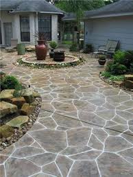Stamped concrete patio.much cheaper than flagstone or pavers and looks just as good! Flagstone Stamped Concrete Patio Random Stone Stamped Concrete Bd6d52567956e457 Ideas Perfectas