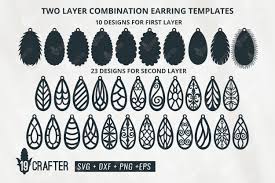 Use the elements to make your very own creations, such as stationery and scrapbooking projects. Two Layer Tear Drop Earring Template Graphic By Great19 Creative Fabrica