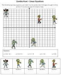 I also killed a ton of zombies. Graphing Linear Equations On A Cartesian Plane To Kill Zombies Great For Year 8 Or 9 Maths Zombie Math Graphing Linear Equations Zombie