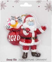 Personalized mistletoe santa and mrs. Amazon Com Saucey Chic 2020 Christmas Ornament Santa Wearing Mask In Quarantine Keepsake Unique Luxury Ornament For Tree Silver String 1 Home Kitchen