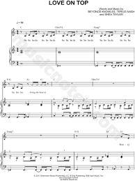 Beyonce Love On Top Sheet Music In C Major Transposable Download Print Sheet Music Digital Sheet Music Piece Of Music