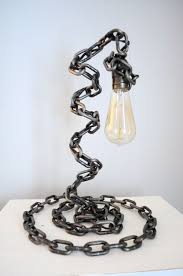 Handmade Table Lamp By Chainsperations On Etsy Welding Art Welding Projects Handmade Table