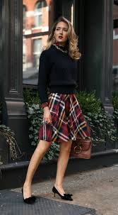 30 Dresses In 30 Days Office Holiday Party Business Casual Red Tartan Plaid Shirt Dress Paired With A Navy Fashion Christmas Fashion Black Women Fashion