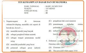 Soal Sbmptn 2019 Soshum Dan Kunci Jawaban Guru Maju