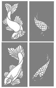 Black And White Stencil Koi Fish Design Pin By David Hentscher On Silhouette Outlines And Stencils Fish Stencil Stencil Crafts Stencils