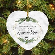 A Christmas Wedding 2021 Customized First Christmas Wedding Ornament 2021 Best Couples Wedding Gift The Wholesale T Shirts Co In 2021 Romantic Xmas Gifts Wedding Christmas Ornaments Romantic Christmas Gifts