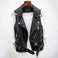 Buy Pu Leather Waistcoat Women Motorcycle Zippers Vest Coat Sleeveless Pockets Vests Large Size Tops At Affordable Prices Price 25 Usd Free Shipping Real Reviews With Photos Joom