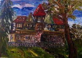 Das alte haus von rocky docky. Das Alte Haus Von Rocky Docky Grun Malerei Natur Gelb Von Brigitte Soser Bei Kunstnet