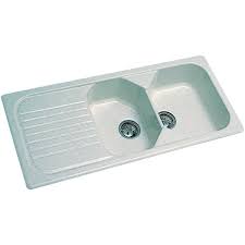 Evier A Encastrer Ceramique 2 Cuves 1 Egouttoir Axiome 80 110x50 Cm Blanc 00662000000 Allia Null Egouttoir Evier Ceramique