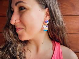 Abstract Art Earrings for Grand Millennials for Bold Spring Outfits, Quirky  Statement Jewelry, Polymer Clay Earrings