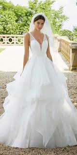 30 Simple Wedding Dresses For Elegant Brides Wedding Forward In 2020 Ruffle Wedding Dress Wedding Dress Necklines Wedding Dresses Simple