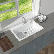 Single Bowl White Fireclay Kitchen Sink