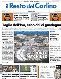 Il Resto Del Carlino 1ma Pag Nel 2020 Carlino Reggio Emilia Turismo