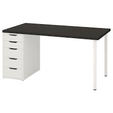 Linnmon Alex طاولة أسود بني أبيض Ikea