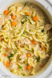 This Slow Cooker Creamy Chicken Noodle Soup Is So Easy To Make And Big On Creamy Chicken Noodle Soup Chicken Noodle Soup Crock Pot Crockpot Chicken And Noodles