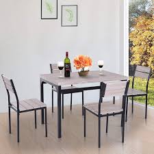 Homeowners can help to maximize the layout of their dining rooms by adding quality 4 person dining table and chair. Festnight 5 Pcs Kitchen Dining Set 4 Person Dining Table With Chairs Wooden Set Home Dinette Furniture White Home Kitchen Kurrasports Kitchen Dining Room Furniture