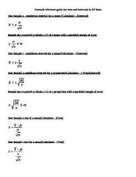 Ap Statistics Formulas With Calculator Commands Ap Statistics Probability Worksheets Math Practice Worksheets