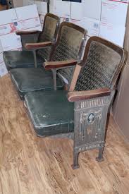 1920s Cinema Theater Seats 3 Row Vintage Folding Chairs Two Antique Green Ends Theater Seating Cinema Chairs Folding Chair