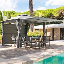 Tonnelle Amalya Ardoise 3 X 3 M Hesperide Ardoise Pergola Outdoor Decor Pergola With Roof