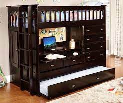 Merax twin loft bed with desk, futon bunk bed with desk and bookshelf, convertible twin over twin loft bunk beds for girls and boys, space saving, wood, white. Twin Twin Computer Desk Bed Only 1 499 00 Twin Twin Computer Desk Bed Twin Twin Bunk Bed Bunk Beds With Desks Houston Furniture Store