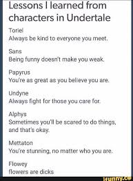 Undertale font by muskie for pc/mac. What Different Undertale Characters Have Taught Me Comic Promt Lessons I V Undertale Quotes Undertale Undertale Comic