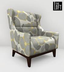 Accent chairs , arm chairs, and desk chairs; Second Life Marketplace The Loft Canson Armchair Grey Yellow