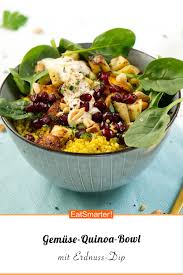 Gemuse Quinoa Bowl Mit Erdnuss Dip Rezept Erdnuss Dip Quinoa Rezepte