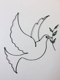 Decorative Dove Peace Dove In Recuit Yarn Swallow Wall Decoration Nature Wild Animal Bird Gift Original Wall Decor Wire Art Peace Dove