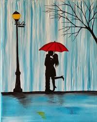 Nice Love Umbrella Painting Canvas Painting Painting