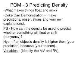 ppt pom 3 predicting density