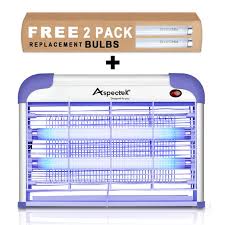 Aspectek Bug Zapper Electric Indoor Insect Killer Mosquito Bug Fly Traps Other Pests Killer 2020 Upgraded Powerful 2800v Grid 20w Bug Light Includes 2 Replacements Uva Light Bulbs