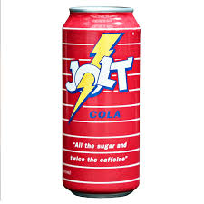Jolt gum, a caffeinated chewing gum from the makers of jolt cola. Jolt Cola The Original Caffeine Energy Drink