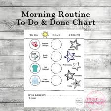 morning routine task and start reward chart 3