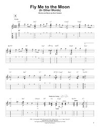 Fly Me To The Moon Solo Jazz Guitar Tab Bart Howard Fly Me To The Moon In Other Words Guitar Tabs Guitar Tabs Songs Ukulele Fingerpicking
